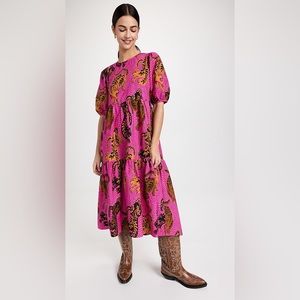 FARM Rio Wild Leopards Pink midi dress